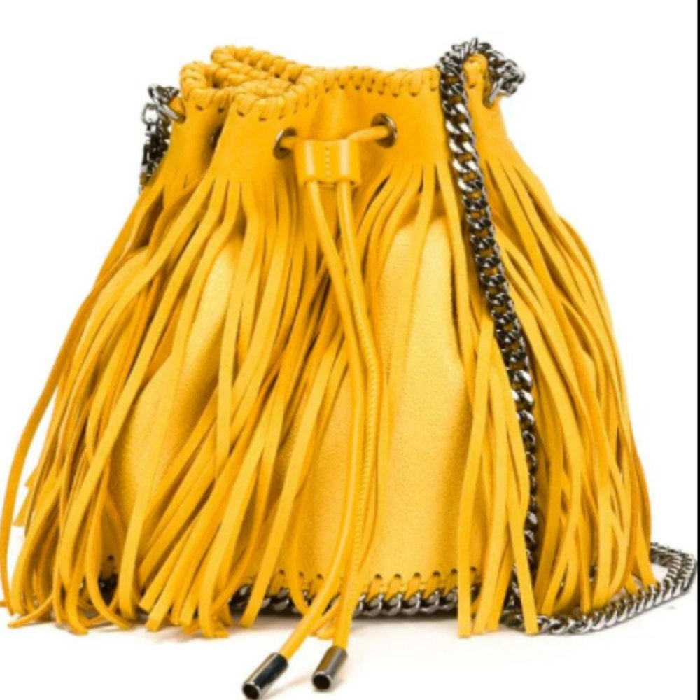 Stella McCartney 'Falabella Sun' fringed bucket shoulder bag